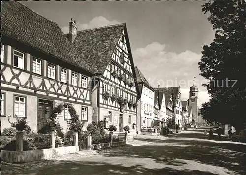 Langenburg Wuerttemberg Hohenlohe Rathaus und Kirche Kat. Langenburg