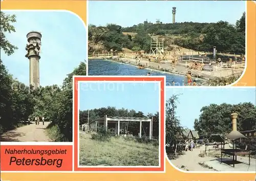 Petersberg Halle Fernsehturm Bergbad Pavillon Waldschenke Kat. Petersberg Halle