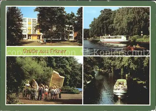 Erkner Oberschule Schiffsanlegestelle Daemeritzsee Rathauspark Loecknitzkanal Kat. Erkner