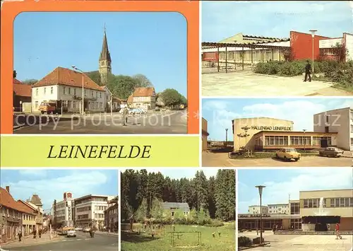 Leinefelde HO Gaststaette Hallenbad Kaufhaus Konsum Waldklause Springbrunnen Kat. Leinefelde Worbis