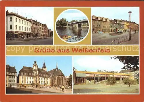 Weissenfels Saale Merseburger Strasse Bruecke Deutsch Sowjetische Freundschaft Karl Marx Platz Kaufhalle West Kat. Weissenfels