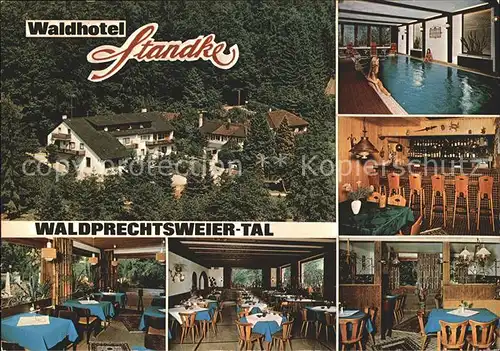 Waldprechtsweier Waldhotel Standke Gastraeume Hallenbad Bar Kat. Malsch