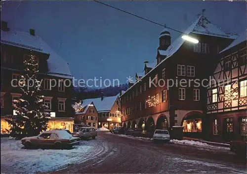 Alpirsbach Kloster  und Kurstadt Rathaus Marktplatz zu Weihnachten Kat. Alpirsbach