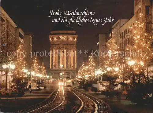 Mannheim Strassenpartie zu Weihnachten Kat. Mannheim