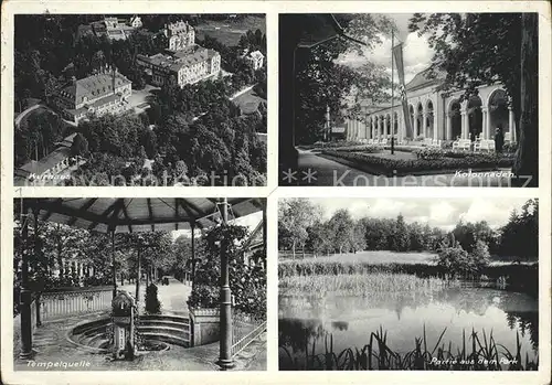 Bad Steben Kurhaus Kolonnaden Tempelquelle Park Teich Kat. Bad Steben