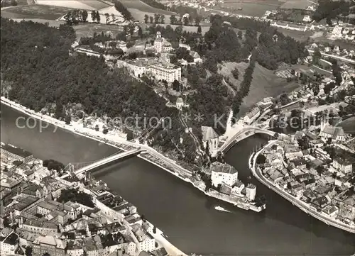 Passau Dreifluessestadt Fliegeraufnahme Kat. Passau