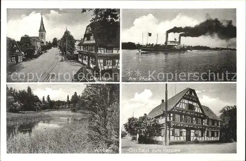 Diersheim Gasthaus zum Rappen Altrhein Rhein Kat. Rheinau