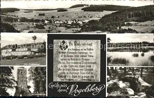 Schotten Hoherodskopf Vogelsberg VHC Clubhaeuser Berggasthof Bismarckturm Kat. Schotten