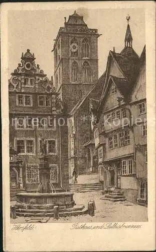 Hersfeld Bad Rathaus Lullusbrunnen nach Originalzeichnung von Otto Westphal Kat. Bad Hersfeld