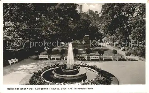 Koenigstein Taunus Kurhausterrasse Springbrunnen Kat. Koenigstein im Taunus