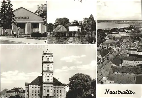 Neustrelitz Sporthalle Am Zierker See Teilansicht Stadtkirche Kat. Neustrelitz