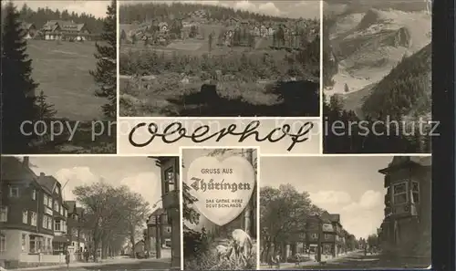 Oberhof Thueringen Teilansichten Waldpartie Rehe Berge Kat. Oberhof Thueringen