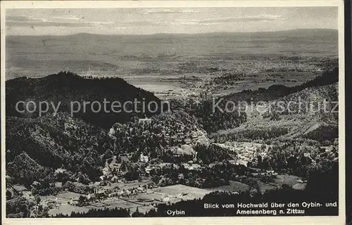 Zittau Blick vom Hochwald ueber den Oybin und Ameisenberg Kat. Zittau