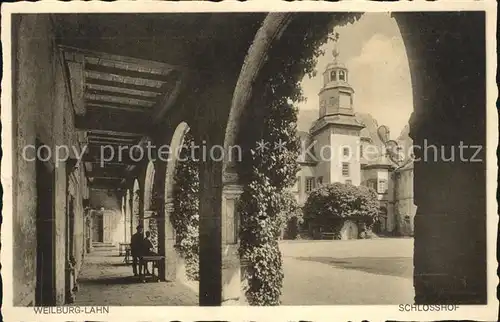 Weilburg Schlosshof Arkaden Hotel Nassauer Hof Kat. Weilburg Lahn