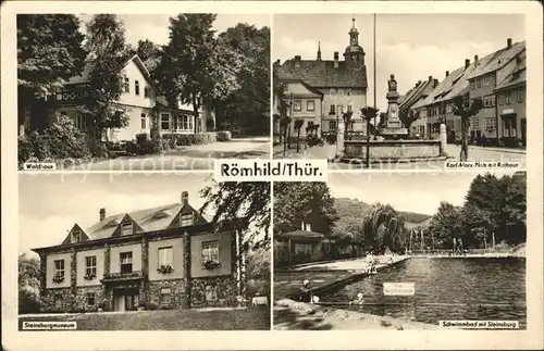 Roemhild Waldhaus Steinsburgmuseum Schwimmbad Steinsburg Karl Marx Platz Rathaus Kat. Roemhild