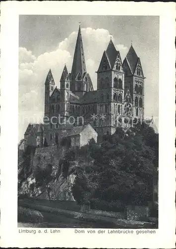 Limburg Lahn Dom von der Lahnbruecke gesehen Kat. Limburg a.d. Lahn