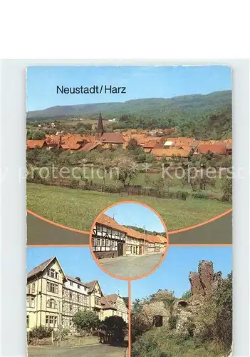 Neustadt Harz Teilansicht Baldusstrasse Kurhaus Haus Lebenswende Ruine Hohnstein Kat. Neustadt Harz