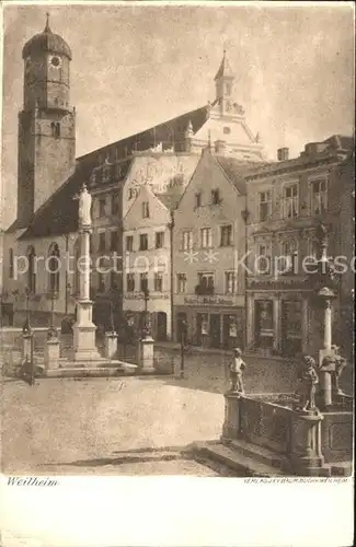 Weilheim Oberbayern Marktplatz Kirche Brunnen Kat. Weilheim i.OB