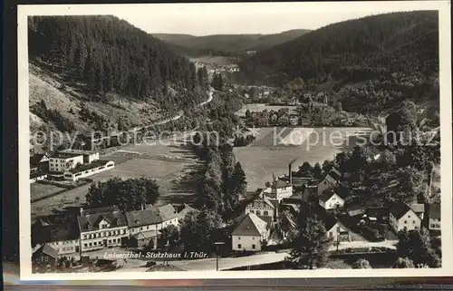 Stutzhaus Panorama Blick von der Gothaer Vereinshuette Kat. Luisenthal Thueringen