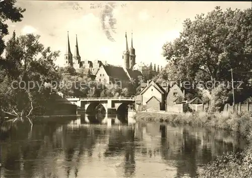 Merseburg Saale Saalepartie mit Schloss und Dom Kat. Merseburg