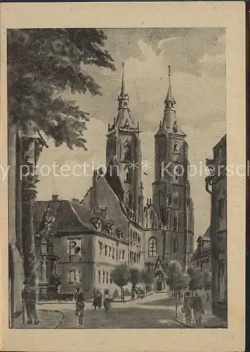 Breslau Niederschlesien Dom Kuenstlerkarte Kat. Wroclaw