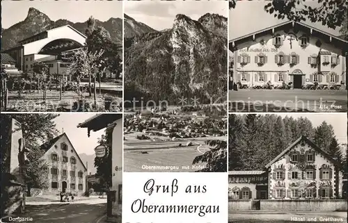 Oberammergau Alte Post Haensl und Gretlhaus Kofel Kat. Oberammergau