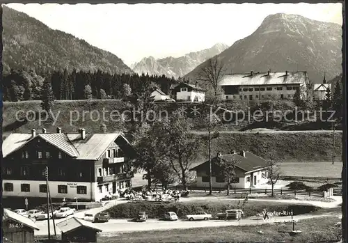 Vorderriss Gasthaus zur Post mit Forsthaus Elternhaus von Ludwig Thoma Kat. Lenggries