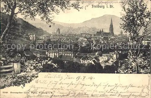 Freiburg Breisgau Stadtblick mit Muenster Kat. Freiburg im Breisgau