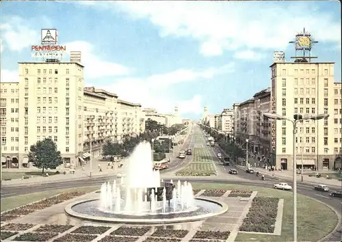 Berlin Strausberger Platz Karl Marx Allee Brunnen Kat. Berlin