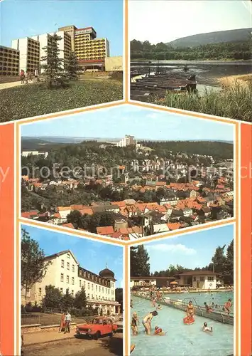 Friedrichroda FDGB Erholungsheim Gondelteich Adolphsblick Schwimmbad Kat. Friedrichroda