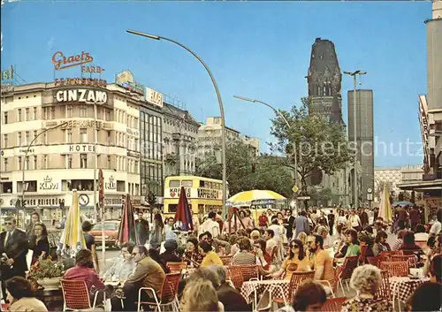 Berlin Kurfuerstendamm Gedaechtniskirche Strassencafe Kat. Berlin