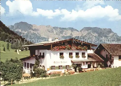 Au Berchtesgaden Grenz Gasthaus Neuhaeusl mit Untersberg Kat. Berchtesgaden