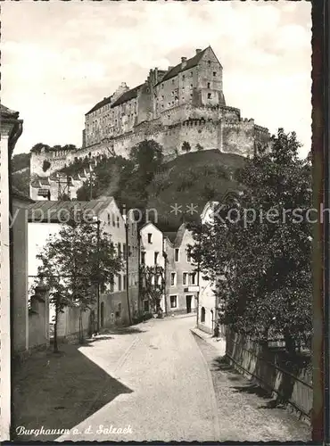 Burghausen Salzach Dorfpartie mit Burg Kat. Burghausen