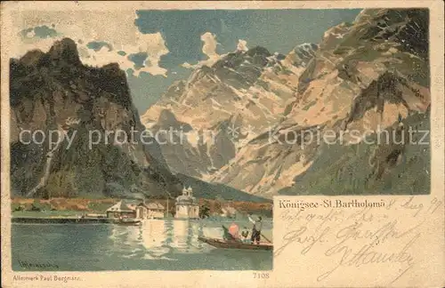 Koenigsee Berchtesgaden St Bartholomae Kuenstlerkarte Kat. Berchtesgaden