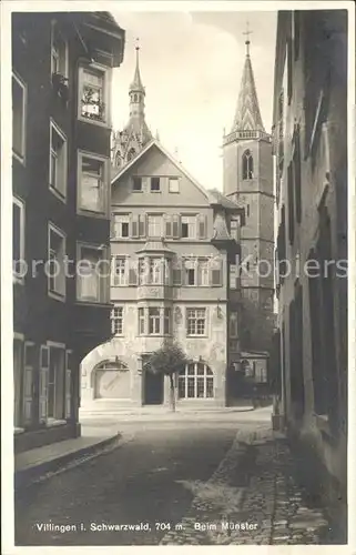 Villingen Schwenningen Strassenpartie mit Muenster Kat. Villingen Schwenningen