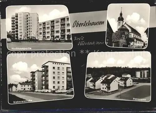 Obertshausen Hochhauspartie Kirche Biebererstr Teilansicht Kat. Obertshausen