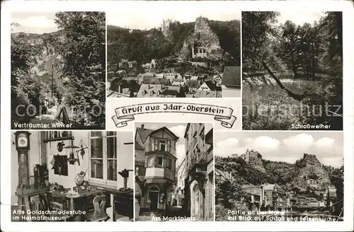 Idar Oberstein Schlossweiher Goldschmiedestube Schloss und Felsenkirche Nahe Kat. Idar Oberstein