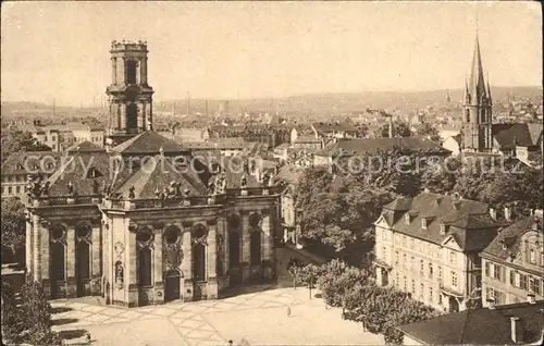 Saarbruecken mit Ludwigs. und St. Jakobskirche Kat. Saarbruecken