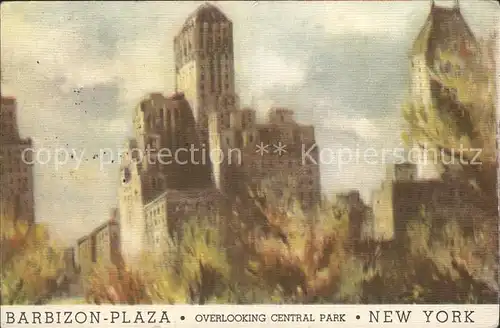 New York City Barbizon Plaza Overlooking Central Park / New York /