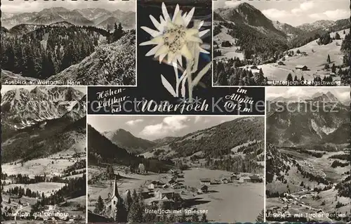 Unterjoch mit Wertacher Horn Obergschwend Gaishorn Spiesser Tiroler Berge Kat. Bad Hindelang