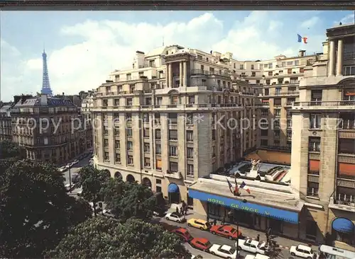 Paris Hotel Goerge 5 mit Eiffelturm Kat. Paris