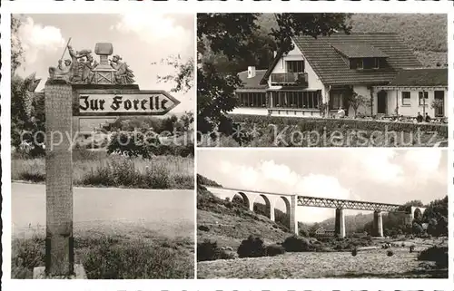 Ramsen Pfalz Gasthof Forelle Hinweisschild Viadukt Kat. Ramsen