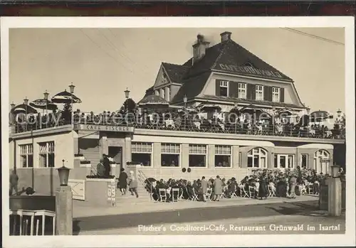 Gruenwald Muenchen Fischers Conditorei Cafe Restaurant Terrasse Kat. Gruenwald