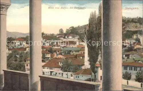 Sarajevo Blick vom Balkon des Rathauses Kat. Sarajevo