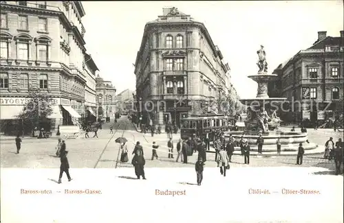 Budapest Baross Strasse und Ulloeer Strasse Strassenbahn Kat. Budapest