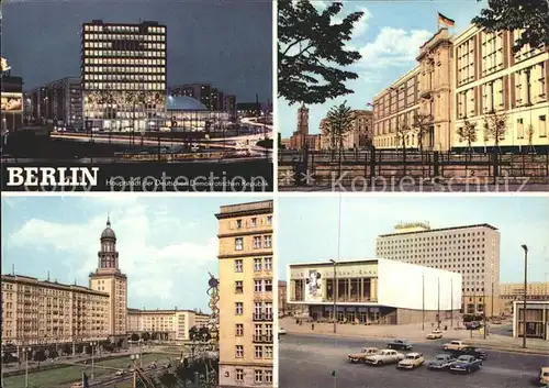 Berlin Alexanderplatz Haus des Lehrers Sitz des Staatsrates Frankfurter Tor Kino International Hotel Berolina Kat. Berlin