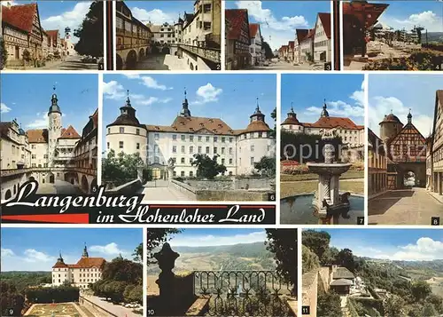 Langenburg Wuerttemberg Hauptstrasse Stadtkirche Schloss Blumen Stadtgarten Jagsttal Kat. Langenburg