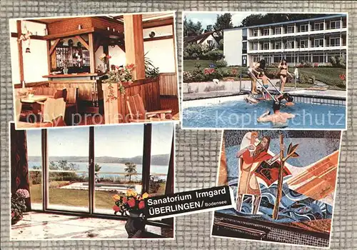 ueberlingen Bodensee Sanatorium Irmgard Gastraum Schwimmbad Mosaik Kat. ueberlingen