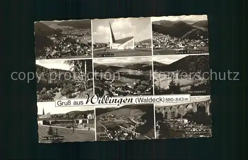 Willingen Sauerland Total Kath Kirche Blick vom Ettelsberg Paradies Hermeketal Kurgarten Kleingolfplatz Kat. Willingen (Upland)