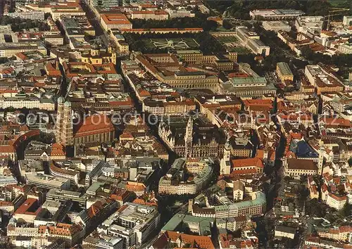 Muenchen Stadtzentrum Frauenkirche Fliegeraufnahme Kat. Muenchen